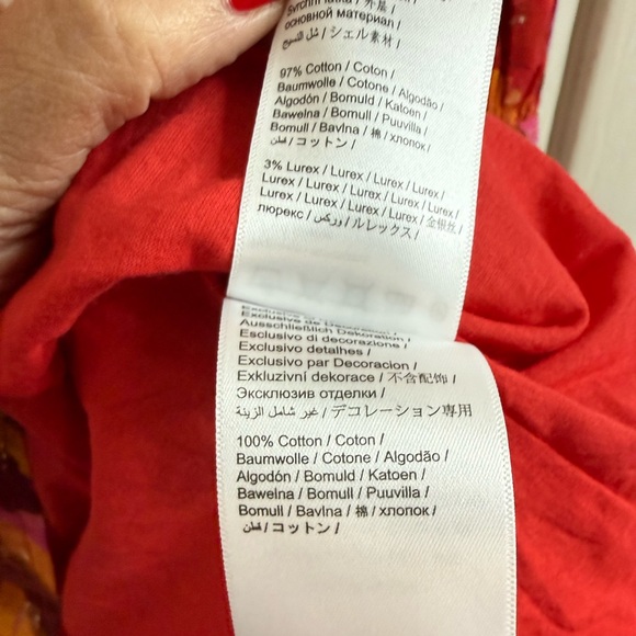 Farm Rio banana juice, pink and red, tropical, long sleeve tiered, mini dress L - Picture 9 of 12